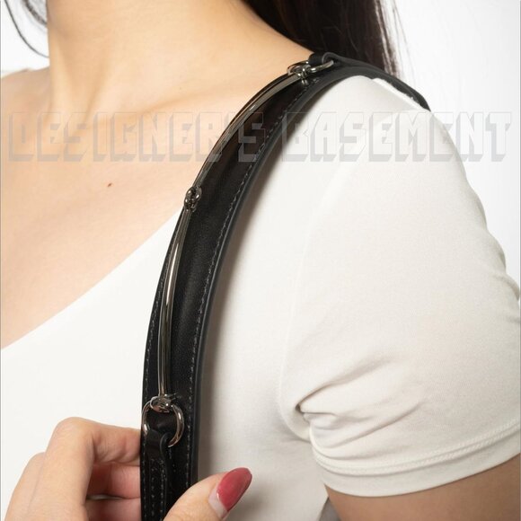 GUCCI black Jacquard Denim GG Monogram Horsebit detail SLIM small Shoulder bag🎁 - Picture 4 of 13